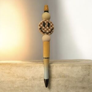 Handmade Smiley Face Checkered Pen-NWT
